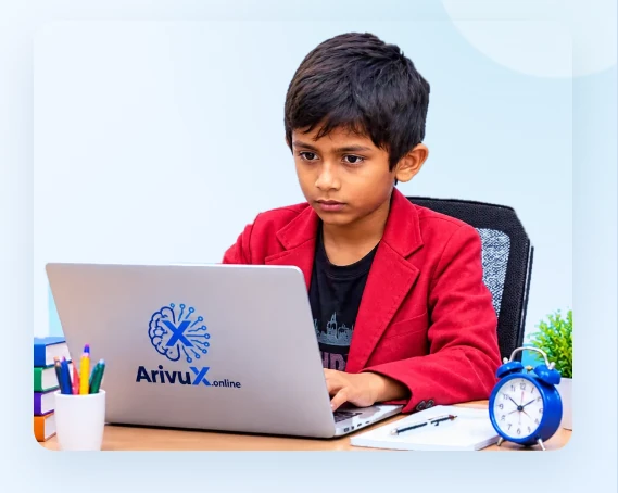 Student practicing with ArivuX on a laptop